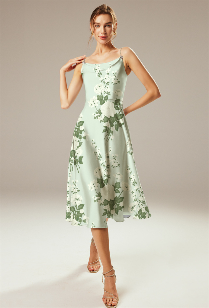 AW Marin Mottled Moss Green  Floral Bridesmaid Dresses